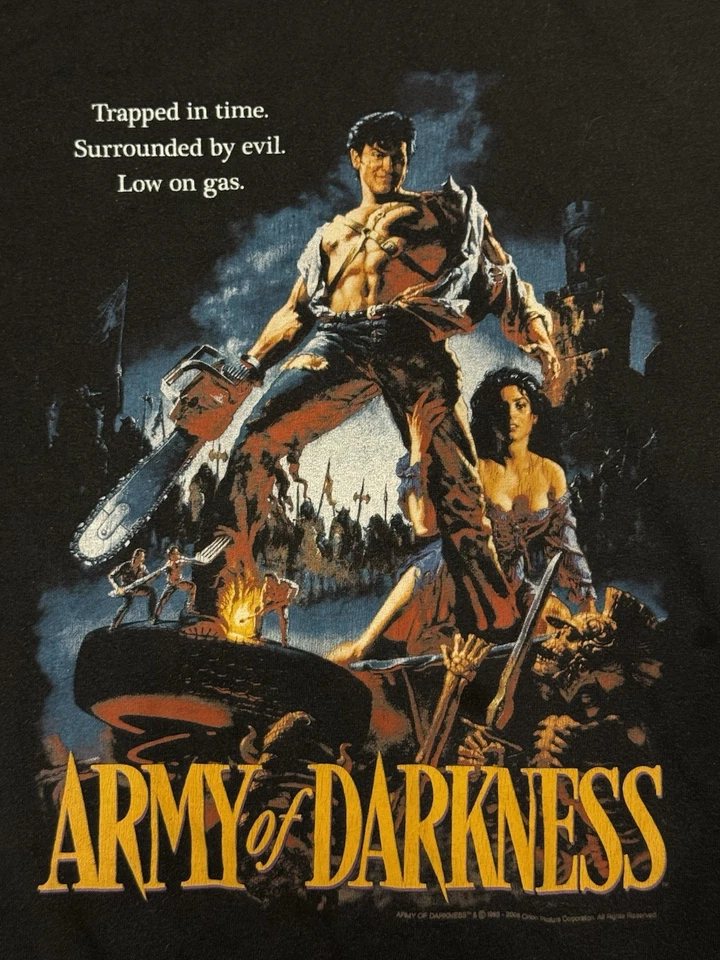 Camisa Promocional Y2K Ejército de las Tinieblas Mediana Evil Dead Sam Raimi Bruce Campbell Ash Foto 3 de 4