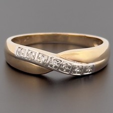 9ct Yellow Gold Diamond Eternity Band Ring Size N 1/2 Hallmarked
