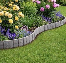 Garden Edging Border with Stone Effect Design, 50 PCS Interlocking