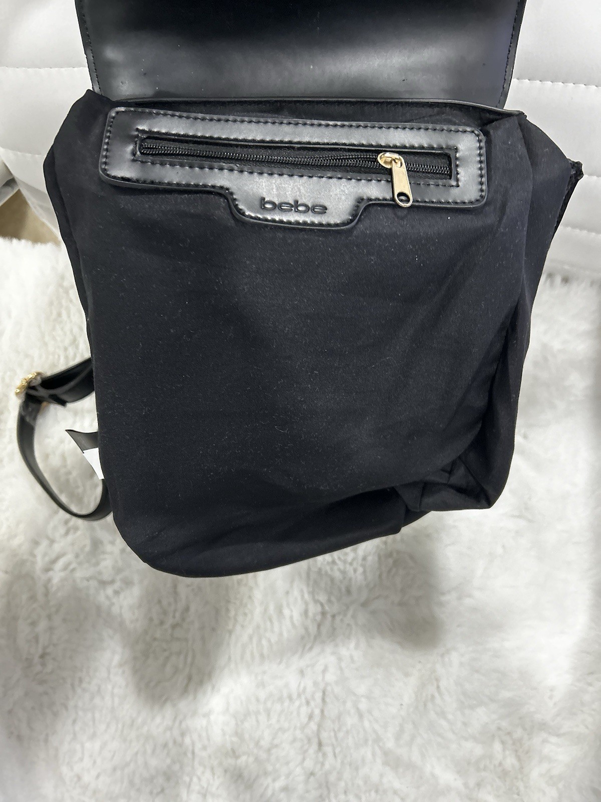 Bebe Black Small Back Pack with Adjustable Strap … - image 5