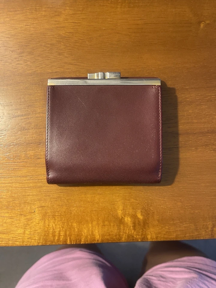 Cartier Burgundy Calfskin Leather Bifold Wallet with Gold-Tone Accents - Image 2 of 4