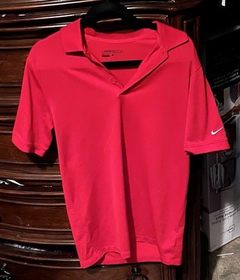 Mens Medium Red Nike Golf Short Sleeve Performance Polo Shirt!