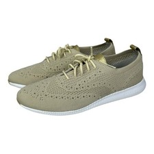 Cole Haan Womens 7.5B 2.ZEROGRAND Stitchlite Oxford Beige Gold Knit Sneakers