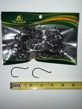 Sea Hunter 100 pcs Circle Fishing Hooks Size 6/0 Black Nickel Plated Saltwater