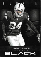 2012 PANINI BLACK NFL FOOTBALL JURON CRINER ROOKIE CARD #151 205/349 RAIDERS