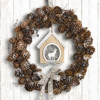 20 Papierservietten Servietten Pine Cone Wreath Ambiente 33X33Cm | Zapfenkranz