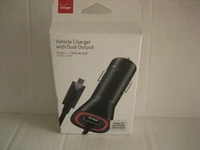  Verizon Vehicle Charger with Dual Output with LED light-Universal for Micro USB