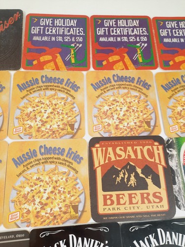 Bar Coasters Jack Daniels Budweiser Becks 19 Cardboard Coasters Bar Man Cave - Picture 12 of 20