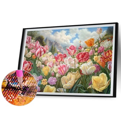 5D DIY Full Square Drill Diamond Painting Flowers Mountain Decor ...