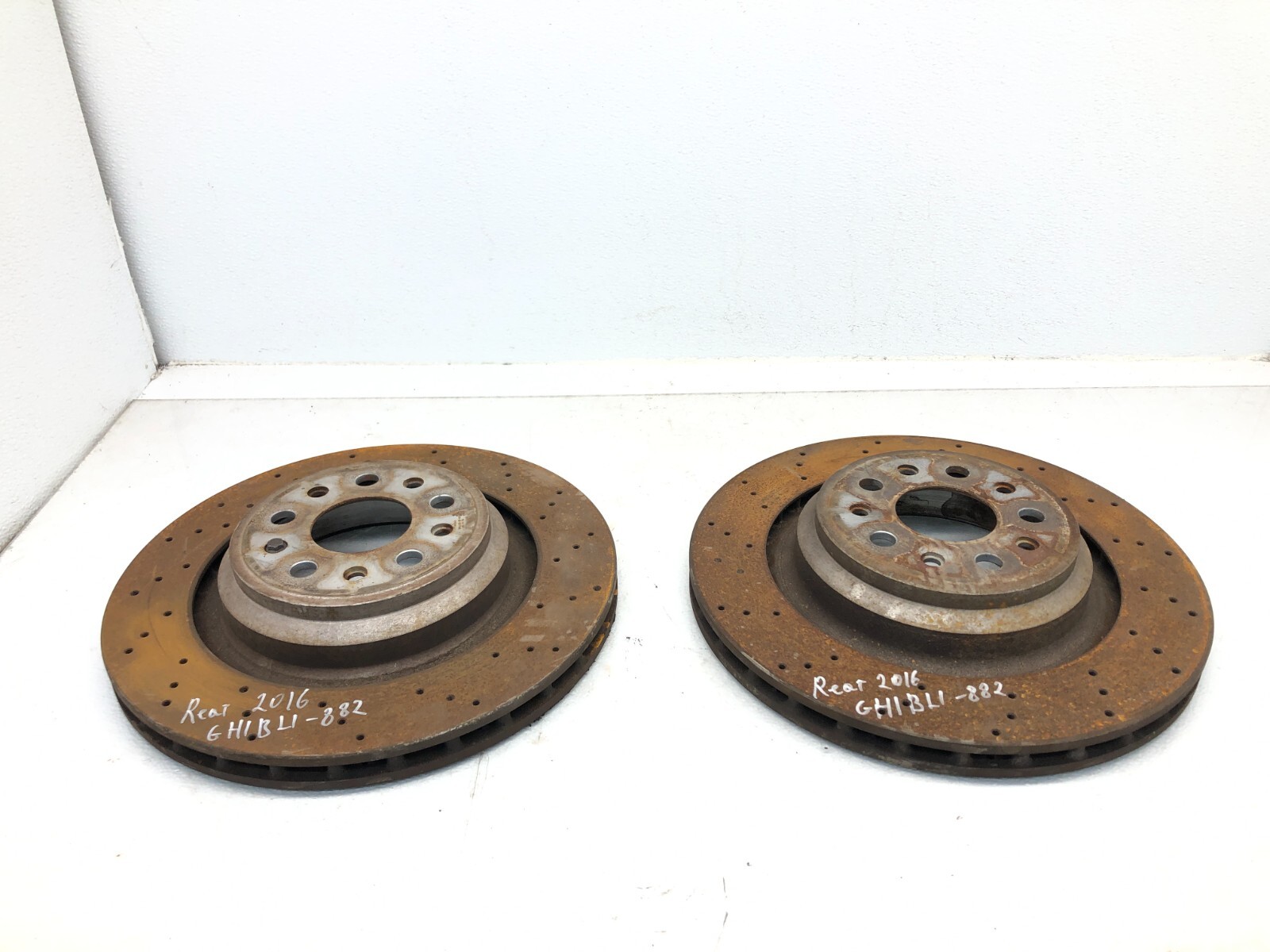 2014-2024 MASERATI GHIBLI S QUATTROPORTE REAR BRAKE DISC ROTOR SET X2 OEM