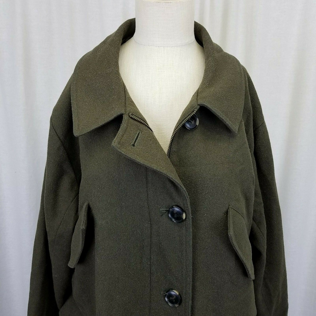 ジャケット・アウター A.P.C. Wool Serge PeaCoat Made in France Vintage 90's Sterlingwear DSCP Men Black Wool PEA Coat