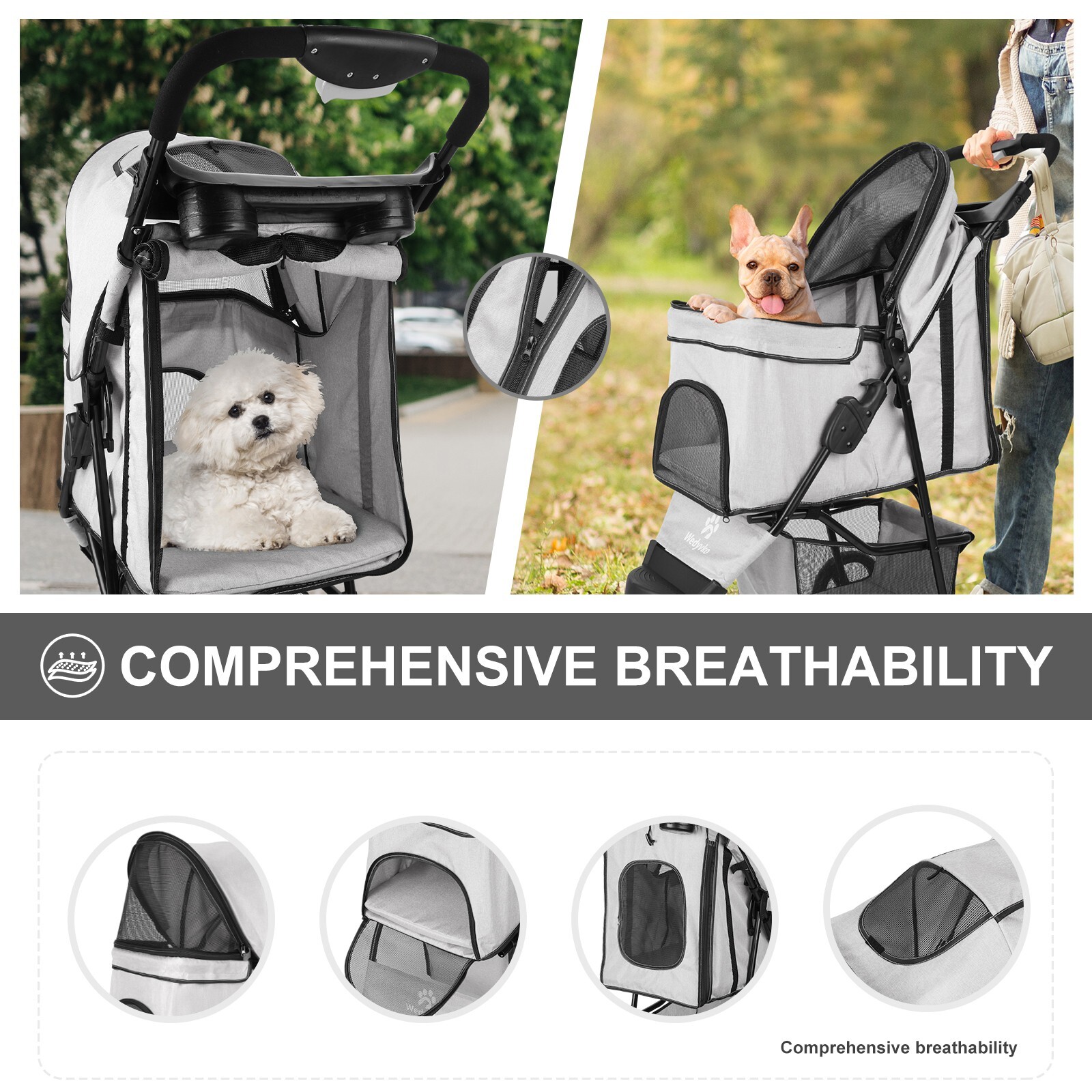 Pet Stroller Pushchair Carrier Foldable Deluxe Jogger(Color random delivery) eBay