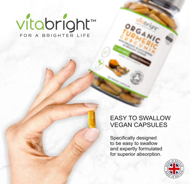 VitaBright Organic Turmeric Curcumin Black Pepper 1380mg X 120 Vegan Caps 5060542770095 eBay