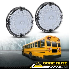 7" Round Led Back-up Reverse Tail Light Fit For School Bus Transit Vehicle White
