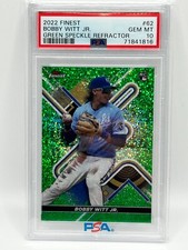 BOBBY WITT JR 2022 TOPPS FINEST GREEN SPECKLE REFRACTOR 48/125 PSA 10 #62 JC