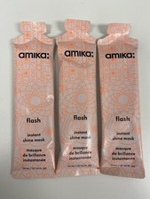 3 Amika Flash Instant Shine Hair Mask 0.67 Oz 20 mL Each 2 Oz Total Hydrating