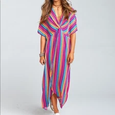 NWT Show Me Your Mumu Get Twisted Maxi Stripe Up Your Life size L