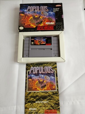 Populous For Super Nintendo SNES Good Condition 