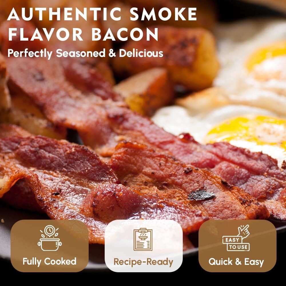 (1 Can) Werling Canned Bacon 12oz Can Survival Food Fully Cooked Smoke Flavor