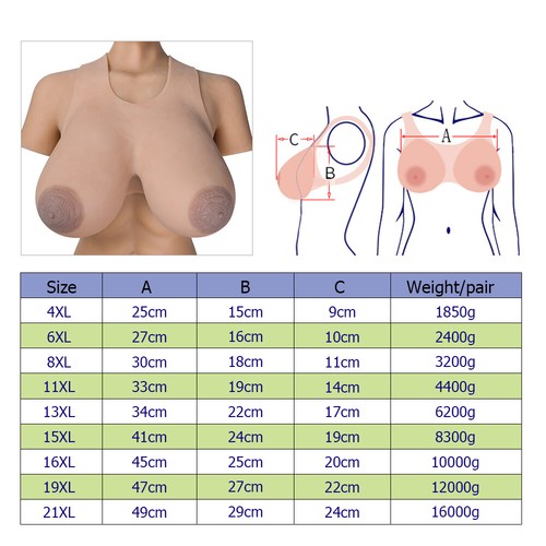 IVITA 6XL Pecho de Silicona Artificial Pezón Grande con Correas Crucero Boobs - Imagen 5 de 10