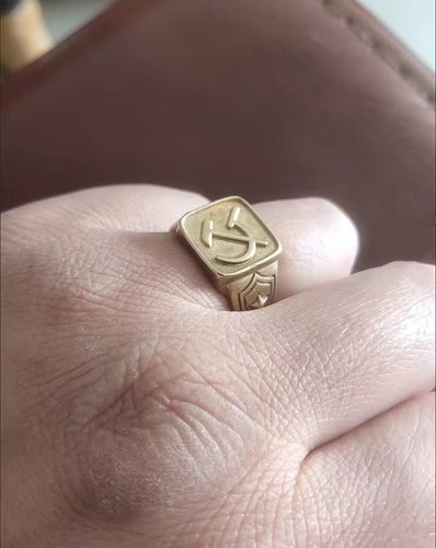 Sickle hammer communist emblem copper ring with adjustable opening - Picture 7 of 10
