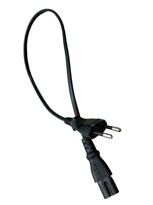 Netzkabel I-SHENG C7 Eurostecker Schwarz 42cm Stromkabel 2,5A 250V Vintage