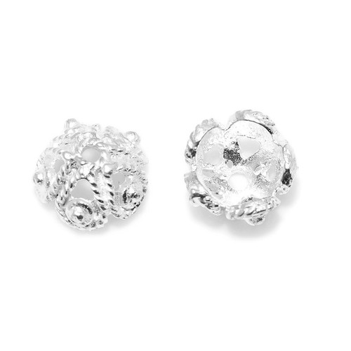 10 Pcs 10X5mm Bali Bead Cap Sterling Silver Plated Jewelry Making 259