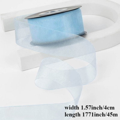 1 Rolle blaues Band Organza Band Samtband für Handwerk Schleifen Wickelborte