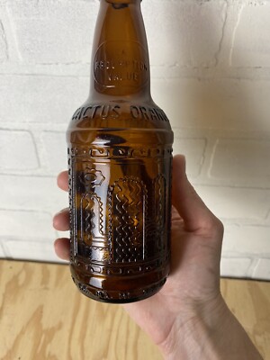 Vintage Sioux City Cactus Orange Soda Brown Bottle Embossed Cactus Made  Mexico | eBay