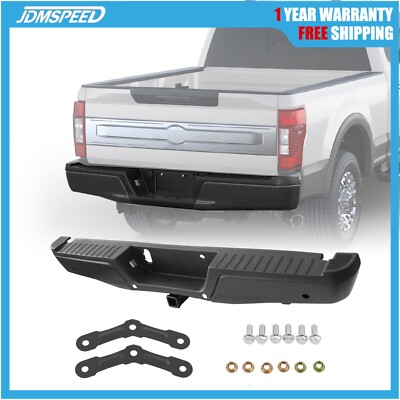 #ad #ad For 15 20 Ford F 150 Black Rear Bumper Assembly w Max Tow Hitch w Sensor Holes $178.97