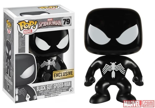Funko Pop! | Marvel | Traje Negro Spider-Man | 79 | Exclusivo de Walgreens | Pliegue