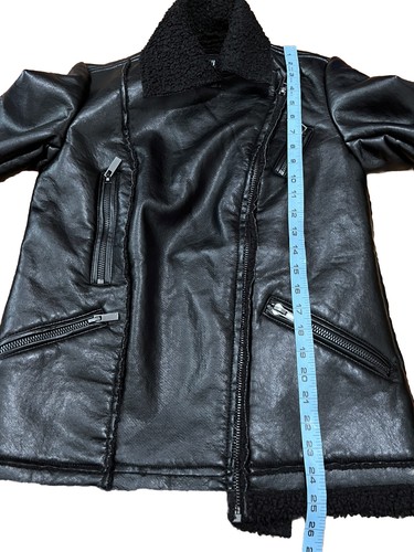 Kut From The Kloth Orla Faux Leather Sherpa Lined Moto Jacket Womens Size XS - Picture 8 of 10