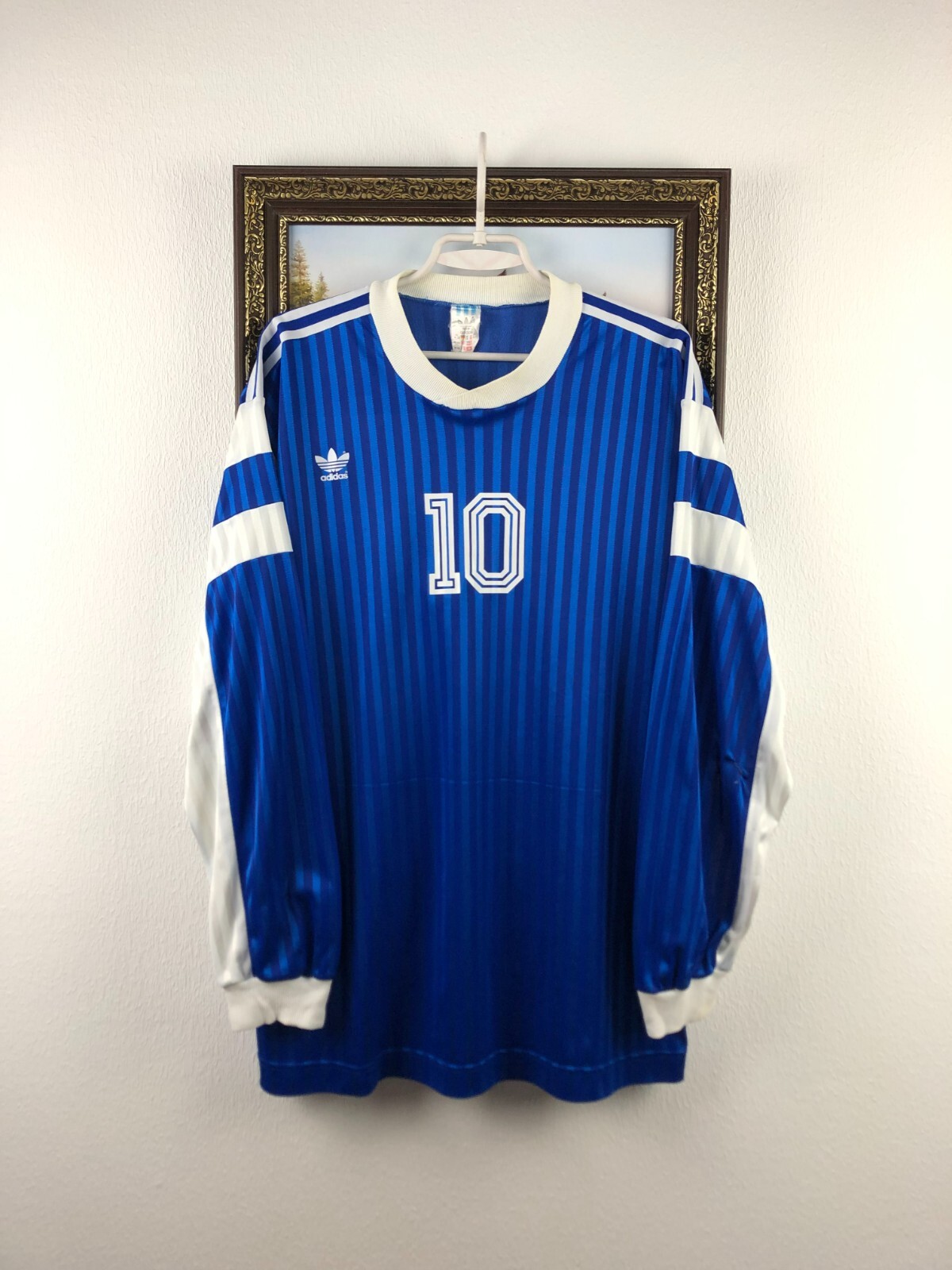 Vintage 80's Adidas West Germany Shirt Soccer Jersey Football Long Sleeve Sz XL