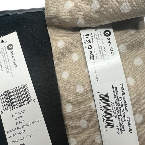 Hue Ultrasmooth Dot Body Sock Variety Pack One Size 2 Pairs Black Brown - Picture 2 of 2
