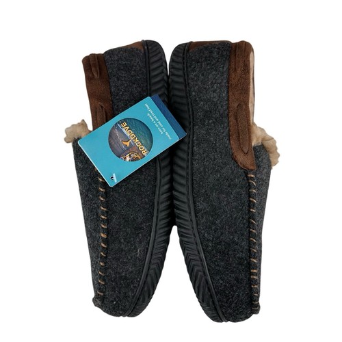 New ROCKDOVE Men's Hearthfire Memory Foam Faux Wool Felt Moccasin Slippers Sz 12 - Picture 3 of 9