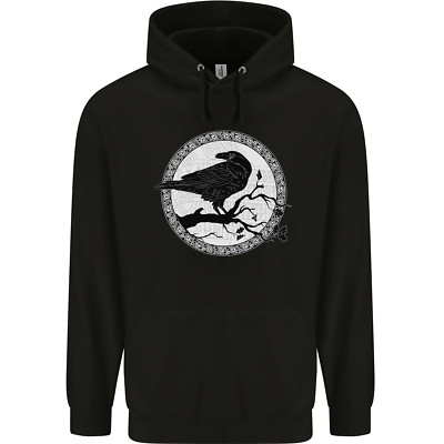 Wikinger Krähe keltisch nordisch Walhalla Odin Thor Herren 80% Baumwolle Hoodie