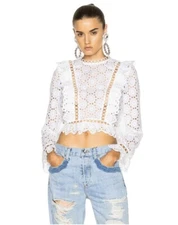 ZIMMERMANN Womens Size 0 or 8 / US 4 Divinity Wheel Broderie Blouse Top RRP $495