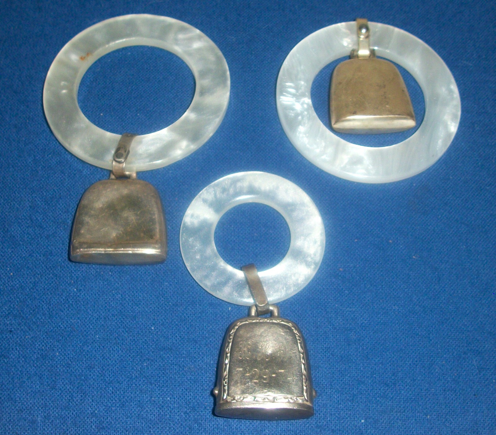 3 STERLING BABY RATTLE TEETHING RINGS eBay