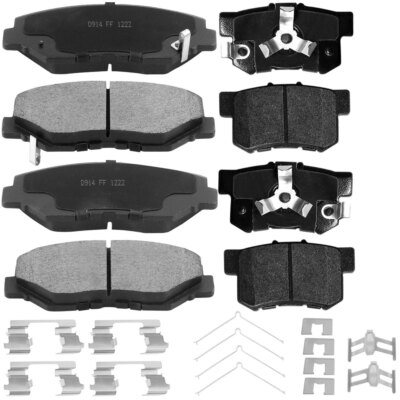 For 2005 2006 -2014 Honda CR-V Front Rear Ceramic Brake Pads w/Hardware Kit H09