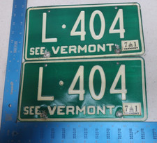 Vermont License Plate Tag Pair Set VT 1971 71 L-404