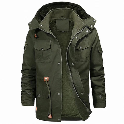Mens Fur Overcoats Parka Padded Winter Warm Thick Coat Hooded Jacket Outwear - Bild 5 von 19