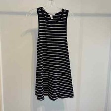 Forever 21 Black & White striped sleeveless cotton a line dress SZ SM pre-owned