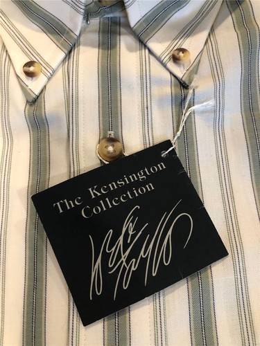 Lord & Taylor Regular Fit Button Collar Striped Dress Shirt 15 34/35 Kensington - Picture 2 of 3