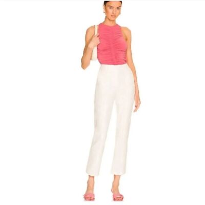 NWT Jonathan Simkhai The Jesslyn Cropped Flare White Pants Trousers Size 8