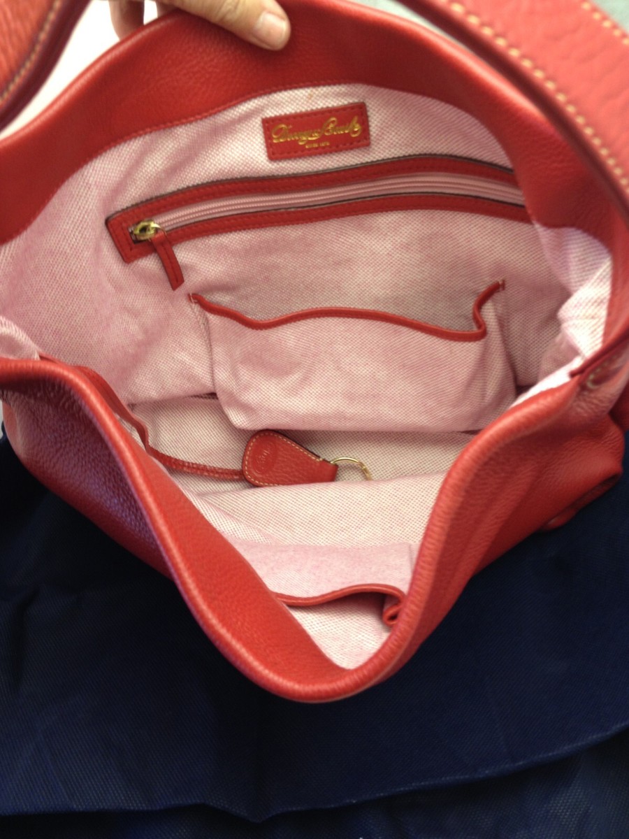 Dooney Bourke Extra Large Logo Lock Hobo Bag Red Pebble Dooney Bourke Extra Large Logo Lock Hobo Bag Red Pebble