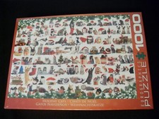 NEW Eurographics 1000 Pc Christmas Puzzle HOLIDAY CATS 19x26 Cat Kitten SEALED