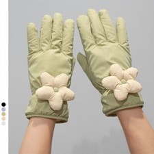 Women Winter Glove Wrist Fleece Lined Windproof Touch Screen Floral Thermal Gift