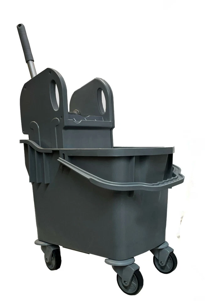 BAYERSAN 25L PROFESSIONAL HEAVY DUTY KENTUCKY MOP BUCKET WITH WHEELS - GREY