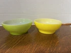 Anchor Hocking Vintage Fire King Small 5” Green & Yellow Cereal Bowl