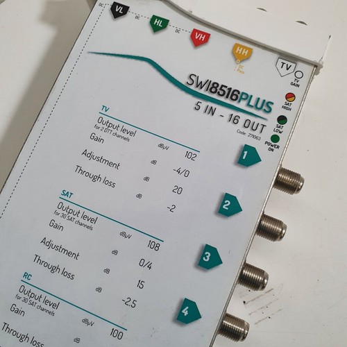 Multiinterruptor en cascada Fracarro SWI8516PLUS 5 entradas 16 salidas 271063-S44 - Imagen 3 de 7